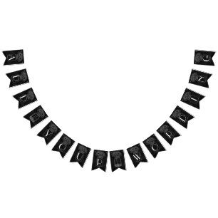 Masonburk med daisy på svart tavlabröllop vimplar