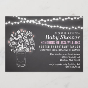 Masonburk med skrivtavla Baby Shower-inbjudan Inbjudningar