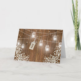 Masonburk Rustik Babysand Blåsmiddag Receptions Inbjudan