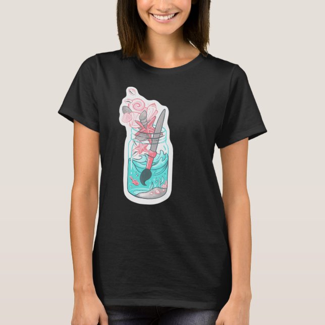 Masonburk söt oceanmålningspensel t shirt (Framsida)