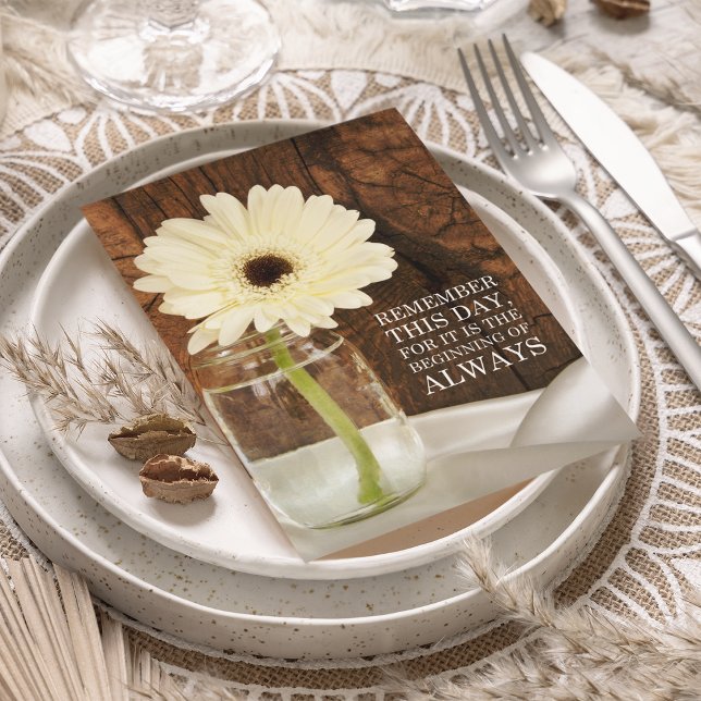 Masonburk Tusenskönor Countrybröllop Spara datum Inbjudningar (Skapare uppladdad)