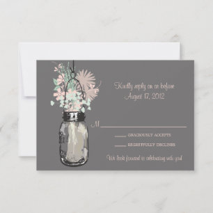 Masonburk & Vilda Blommor RSVP-kort OSA Kort