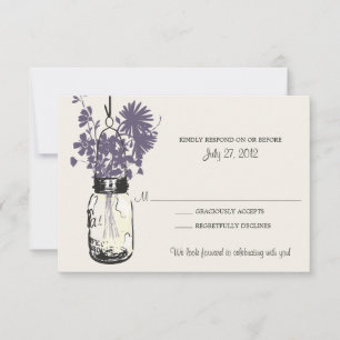 Masonburk & Vilda blommor RSVP-kort OSA Kort