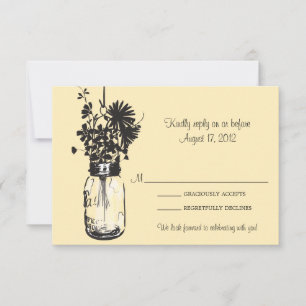 Masonburk & Vilda Blommor RSVP-kort OSA Kort