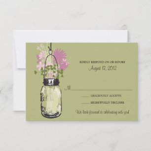 Masonburk & Vilda blommor RSVP-kort OSA Kort
