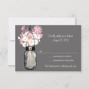 Masonburk & Vilda blommor RSVP-kort OSA Kort