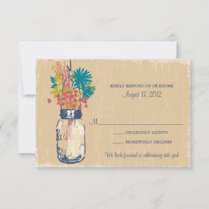 Masonburk & Vilda Blommor RSVP-kort OSA Kort