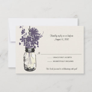 Masonburk & Vilda Blommor RSVP-kort OSA Kort