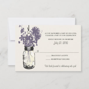 Masonburk & Vilda blommor RSVP-kort OSA Kort