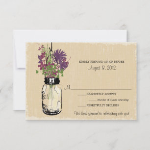 Masonburk & Vilda Blommor RSVP-kort OSA Kort