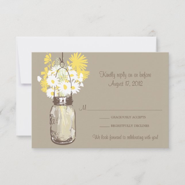 Masonburk & Vilda Blommor RSVP-kort OSA Kort (Framsida)