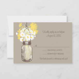 Masonburk & Vilda Blommor RSVP-kort OSA Kort