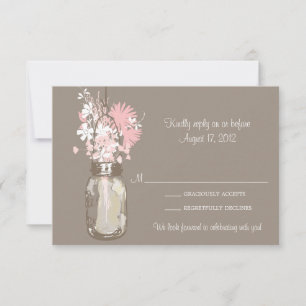 Masonburk & Vilda blommor RSVP-kort OSA Kort