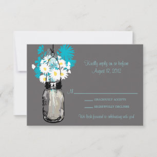 Masonburk & Vilda blommor RSVP-kort OSA Kort