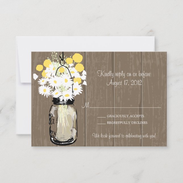 Masonburk Vilda Tusenskönor & Billykulor  RSVP OSA Kort (Framsida)