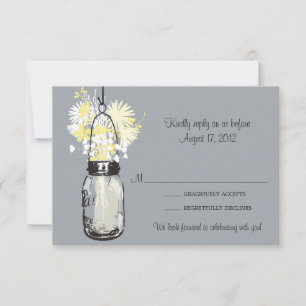 Masonburk & Vildblommor RSVP-kort OSA Kort
