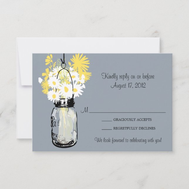Masonburk & Vildblommor RSVP-kort OSA Kort (Framsida)