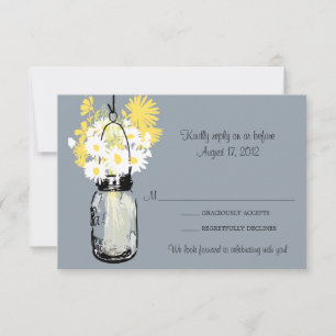 Masonburk & Vildblommor RSVP-kort OSA Kort