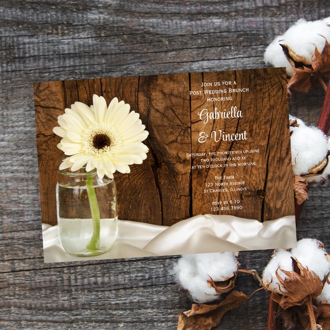 Masonburk Vit Prärieklocka Ladan Efterbröllsbrunch Inbjudningar (Skapare uppladdad)