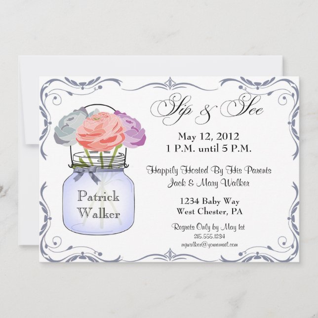 Masonburksmutten och ser pojkeinbjudan inbjudningar (Framsida)