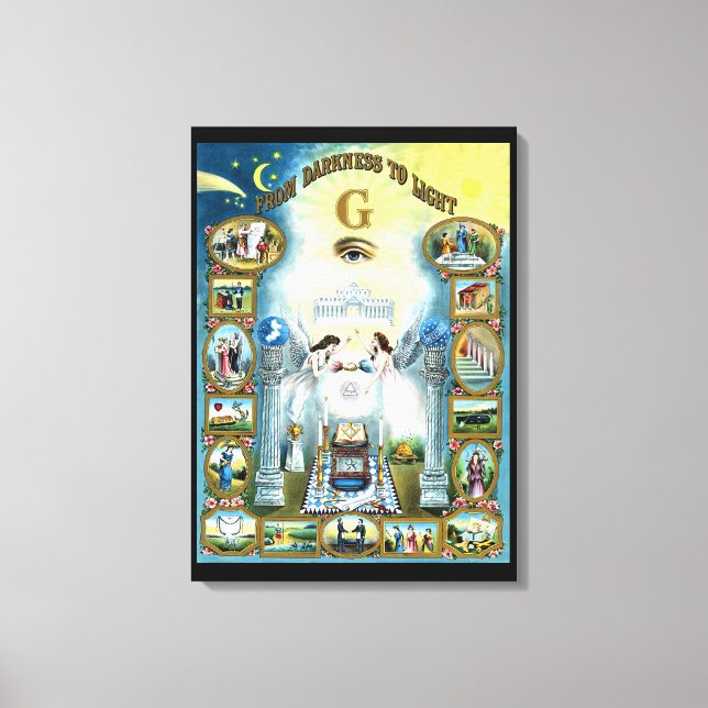 Masonic Art Canvas från mörker till ljus (Framsida)