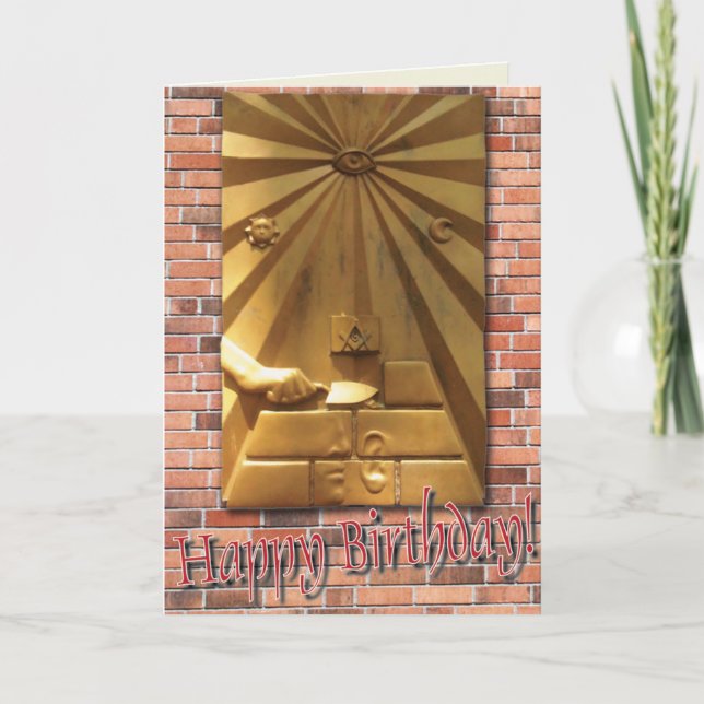 Masonic Birthday Foleting Cards 5 tum x 7 tum Kort (Framsida)