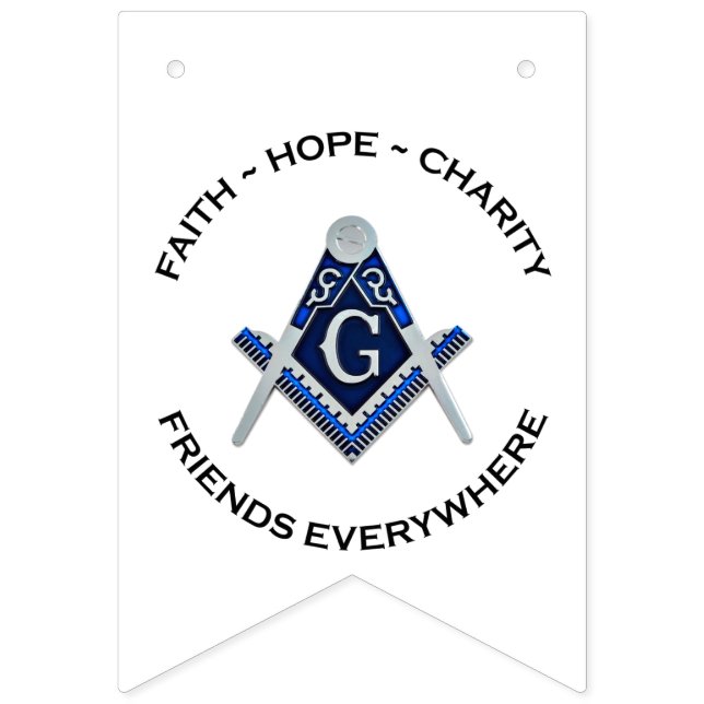 Masonic Bunting Banner Blue Clean Vimplar (Första flaggan)