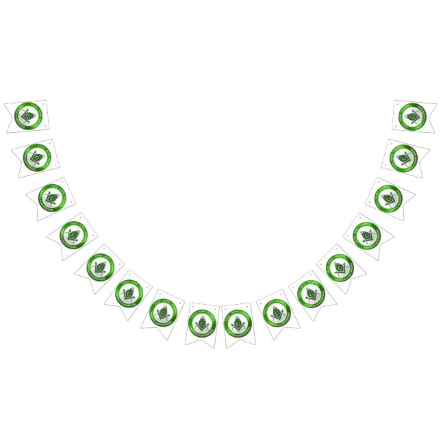 Masonic Bunting Banner Green Vimplar (Alla)