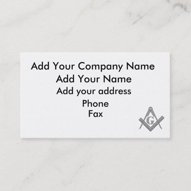 Masonic Card Visitkort (Framsida)