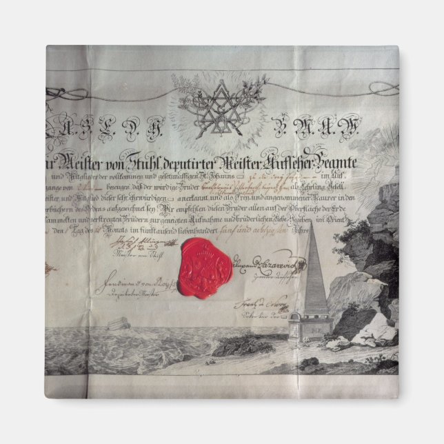 Masonic Certificate, 1785 Magnet (Framsidan)