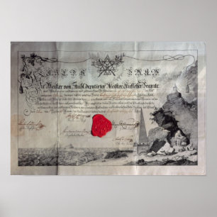 Masonic Certificate, 1785 Poster