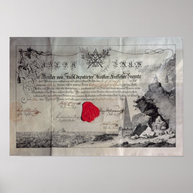 Masonic Certificate, 1785 Poster (Framsidan)