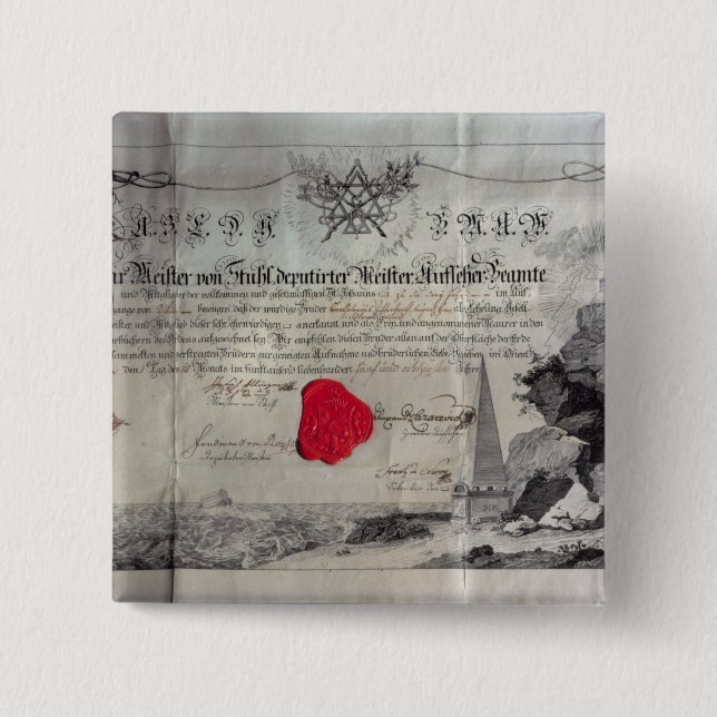 Masonic certifikat, 1785 knapp (Framsida)