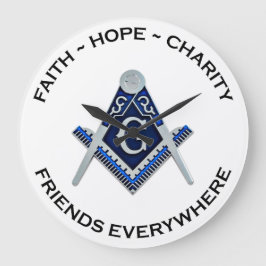 Masonic Clock Blue Stor Klocka