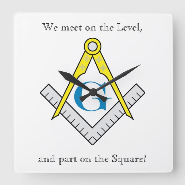 Masonic Clock Fyrkantig Klocka (Framsida)