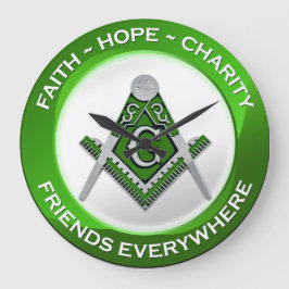 Masonic Clock Green Stor Klocka