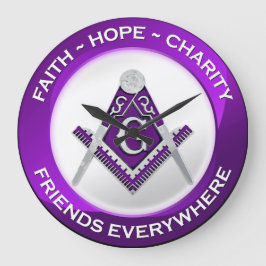 Masonic Clock Purple Stor Klocka