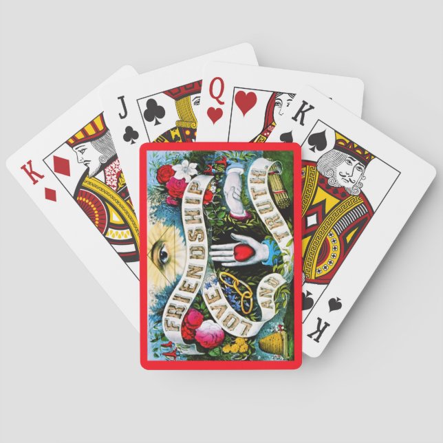 Masonic Colorful Truth Romantic Kärlek Vänskap Casinokort (Baksidan)