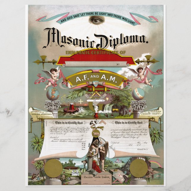 Masonic Diploma circa 1890 (Framsida)