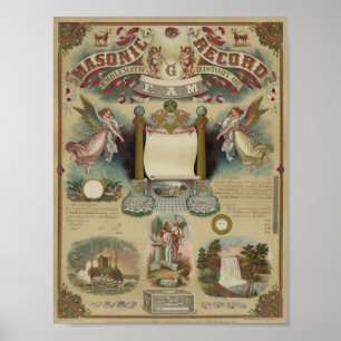 Masonic diplomcertifikat poster