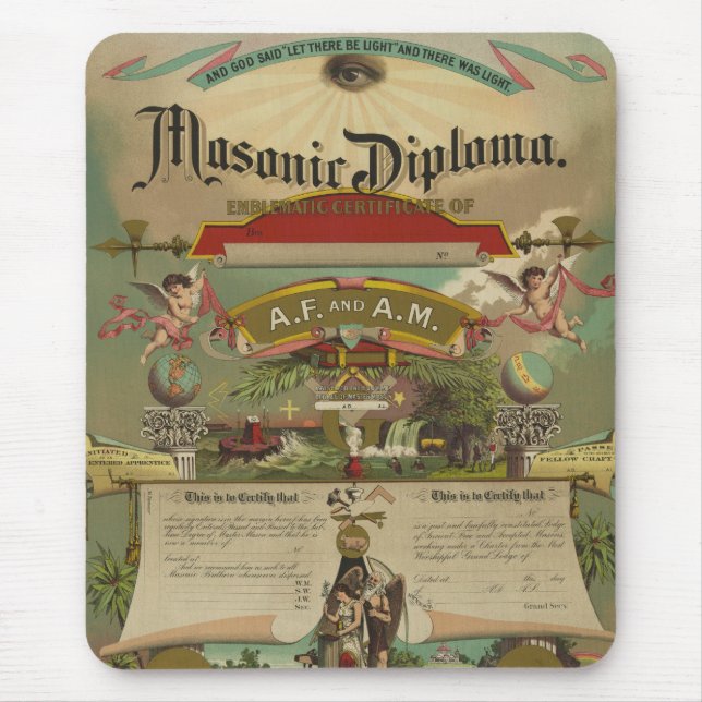 Masonic diplomfrimurarefrimureri 1891 musmatta (Framsidan)