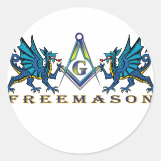 Masonic drakons runt klistermärke