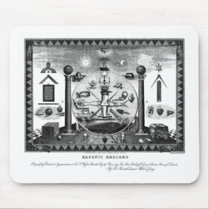 Masonic Emblems Chart från 1874 Musmatta