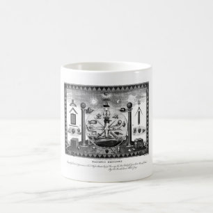 Masonic Emblems kartlägger från 1874 Kaffemugg