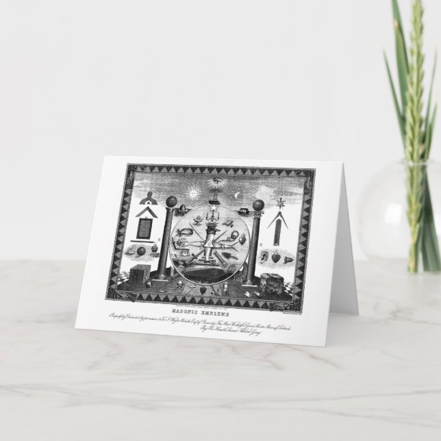 Masonic Emblems kartlägger från 1874 Kort (Framsida)