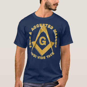 Masonic F AM Masons Square Compass Freemason T Shirt