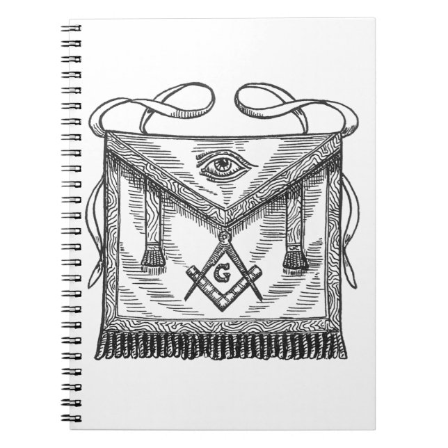 Masonic förkläde anteckningsbok med spiral (Framsidan)