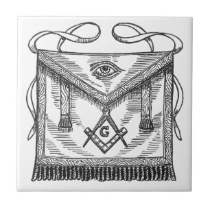Masonic förkläde kakelplatta