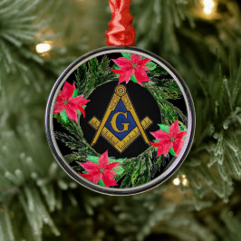 Masonic Freemason Masonry Wandedeand Poinsettia Julgransprydnad Metall