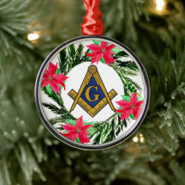 Masonic Freemason Masonry Wandedeand Poinsettia Julgransprydnad Metall